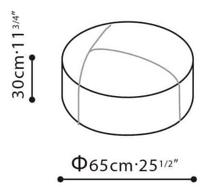 Puck Ottoman by Camerich, size drawing: C0250304
