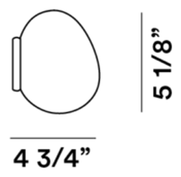 Gregg Wall Lamp by Foscarini, size drawing: Gregg Piccola