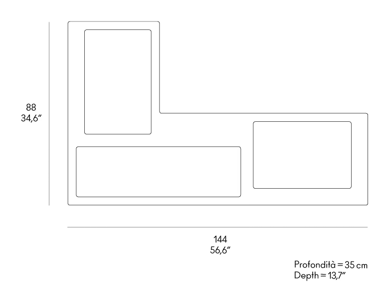 Urban Shelving Unit by Casamania, size drawing