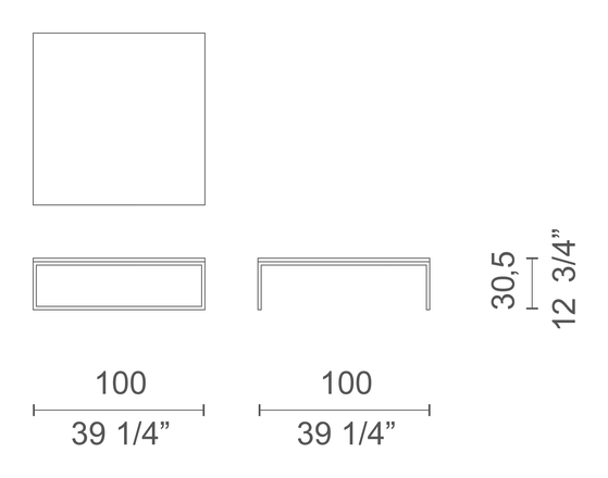Fronzoni '64 Table by Cappellini, size drawing: FR_21