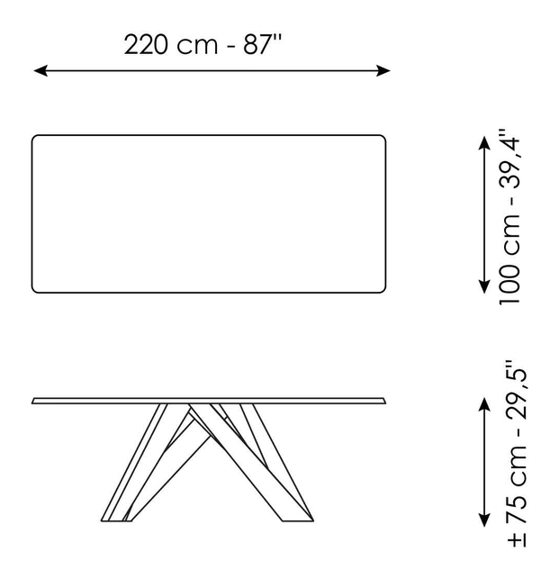 Big Table by Bonaldo, size drawing 4