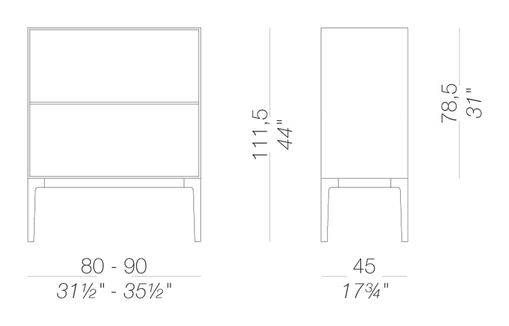 Add S Medium Storage Unit by LaPalma, size drawing