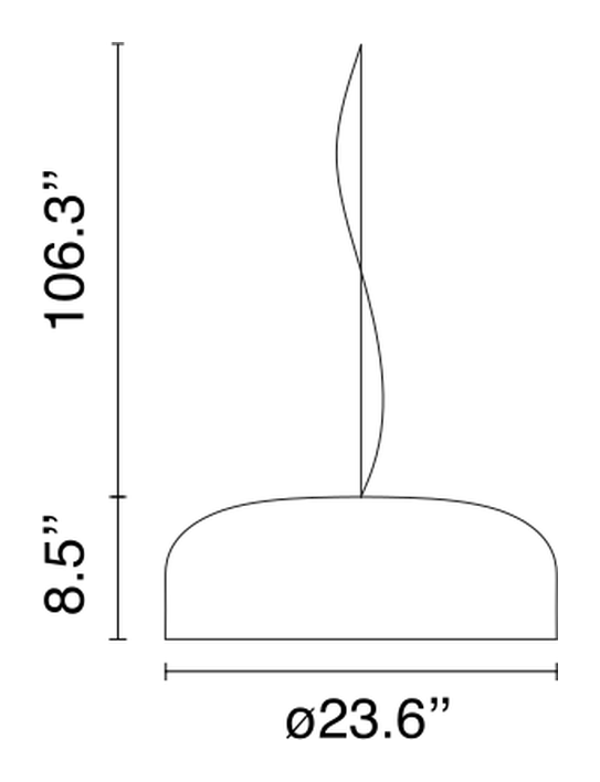 Smithfield Suspension Pendant Lamp by Flos, size drawing 2