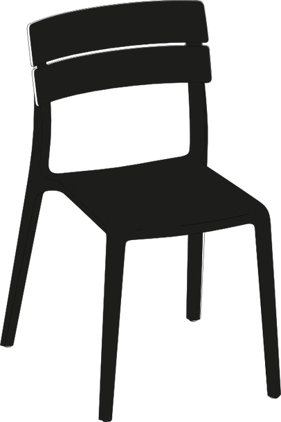 Rocket Chair by Bontempi, size drawing: 40.94