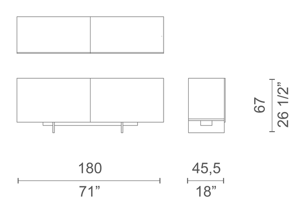 Uni Cabinet by Cappellini, size drawing: UN_5Q