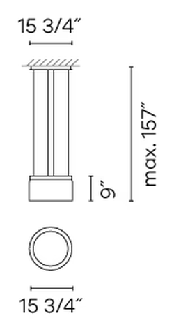 Guise Lighting Collection by Vibia, size drawing: Model 2288