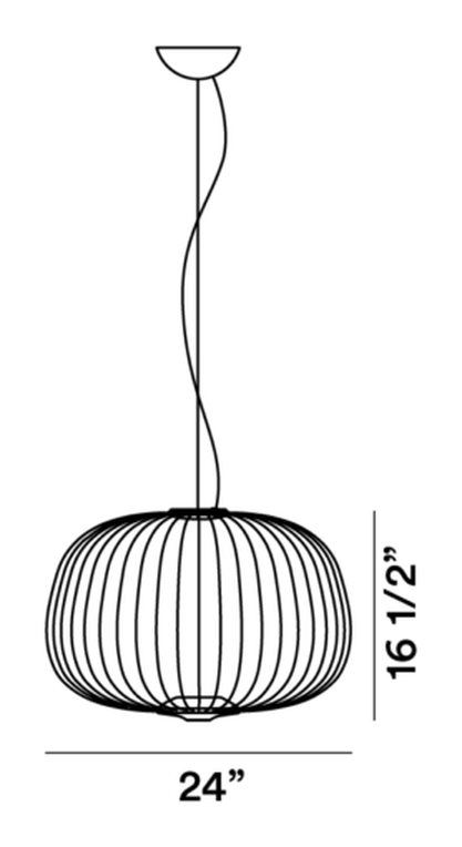 Spokes 3 Pendant Lamp by Foscarini, size drawing: Spokes 3