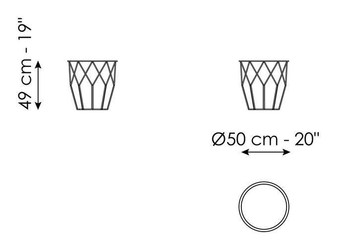 Arbor Coffee Table by Bonaldo, size drawing: Arbor 50x49