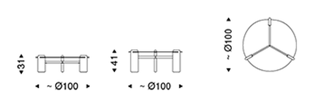 Lagoon Coffee Table by Cattelan Italia, size drawing 1