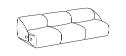 Melville Sofa by Ditre Italia, size drawing: 3-seat sofa