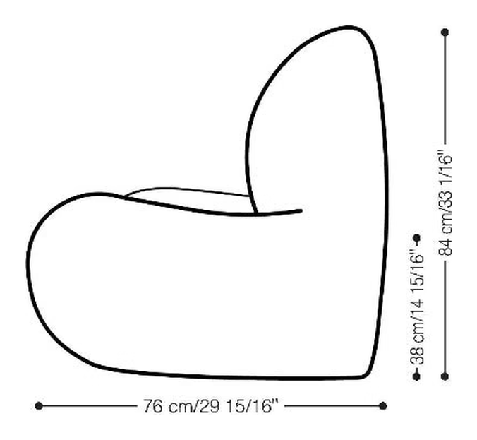 Bocca Sofa by Heller, size drawing 2