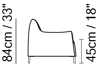 Dolly Armchair by Natuzzi Italia, size drawing