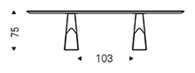 Mad Max Wood Dining Table by Cattelan Italia, size drawing 3