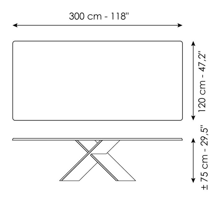 Ax Extendable Dining Table by Bonaldo, size drawing 7