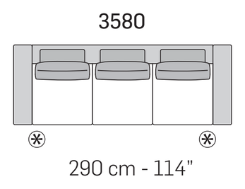 Kuba Split Sofa by Nicoline, size drawing 3