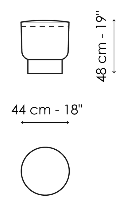 Belt & Cross Ottoman by Bonaldo, size drawing: Belt
