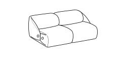 Melville Sofa by Ditre Italia, size drawing: 2-seat sofa