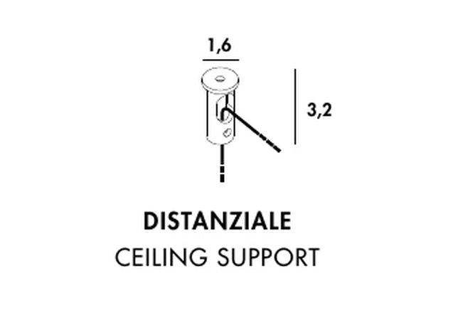 Willow Pendant Lamp by Sovet, size drawing: Ceiling support