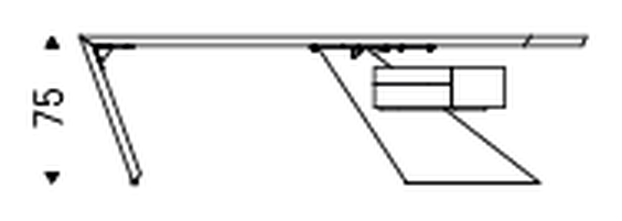 Nasdaq Desk by Cattelan Italia, size drawing 3