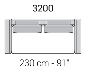 Cortina Plain Sofa by Nicoline, size drawing 3