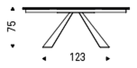 Eliot Crystalart Drive Extendable Dining Table by Cattelan Italia, size drawing 3