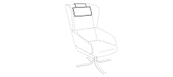 Cut Armchair by Ditre Italia, size drawing: Headrest