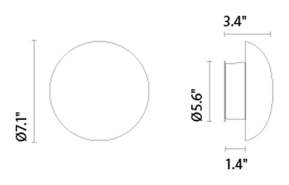 Babila Wall Lamp by Marset, size drawing: Babila 18