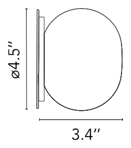 Glo-Ball Wall/Ceiling Lamp by Flos, size drawing: Mini Glo-Ball Ceiling/Wall