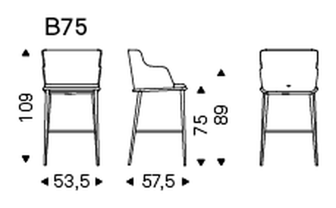 Magda ML Stool by Cattelan Italia, size drawing 3