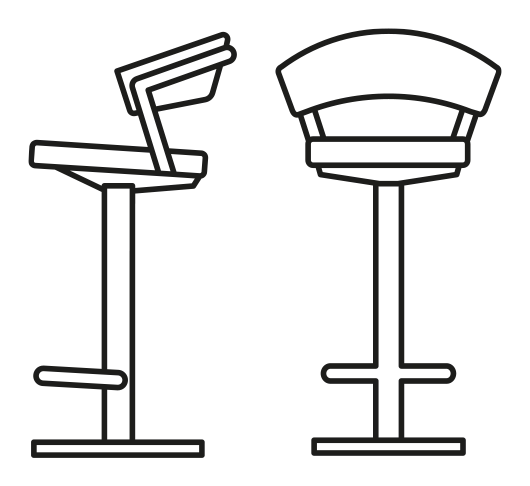 New York Stool by Connubia, size drawing
