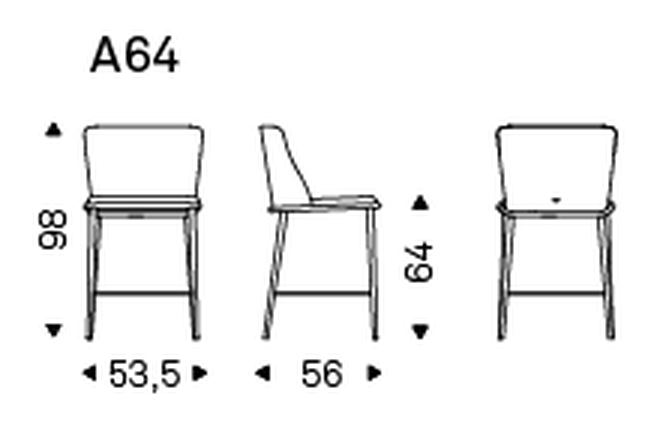 Magda ML Stool by Cattelan Italia, size drawing 2