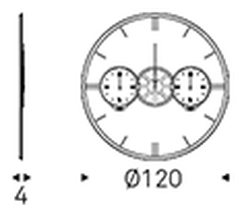 Times Mirror Clock by Cattelan Italia, size drawing