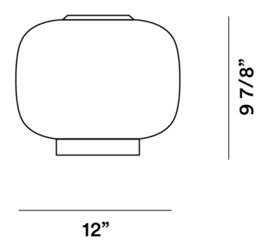 Chouchin Semi Wall Lamp by Foscarini, size drawing