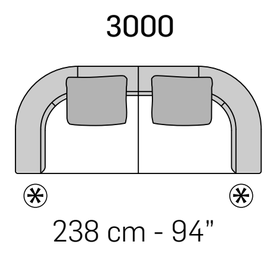 Aura Sofa by Nicoline, size drawing 4