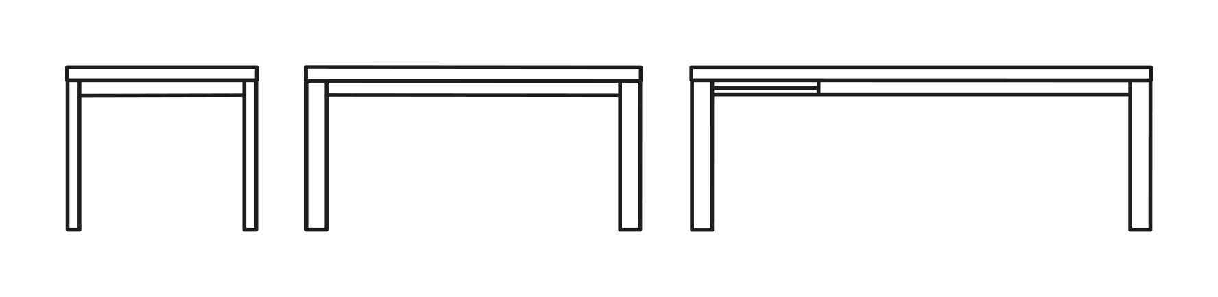 Gate Dining Table by Connubia, size drawing