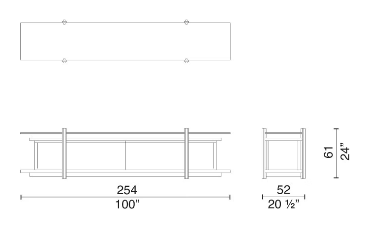 Out of Scale Cabinet by Cappellini, size drawing