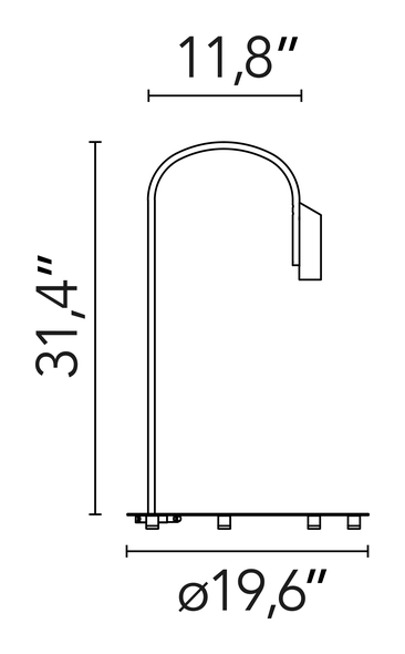 Caule Floor Lamp by Flos, size drawing: Caule Floor 1
