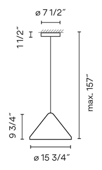 North Lighting Collection by Vibia, size drawing: Model 5662