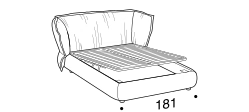 Puppet Bed by Ditre Italia, size drawing: Double size bed for 160x200 cm mattress with BOX mechanism
