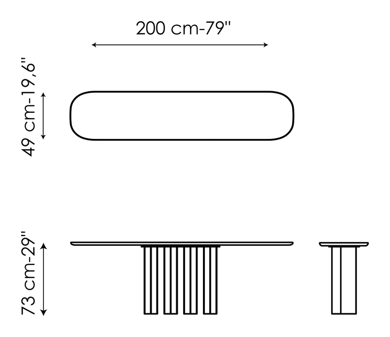 Geometric Console Table by Bonaldo, size drawing 4