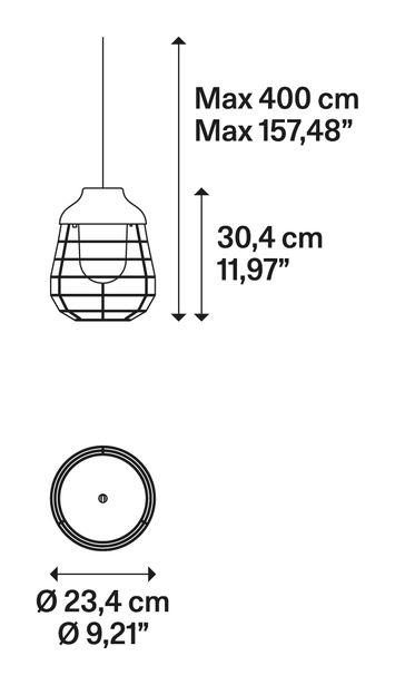 Stitch by Lodes, size drawing: Stitch Small Suspension