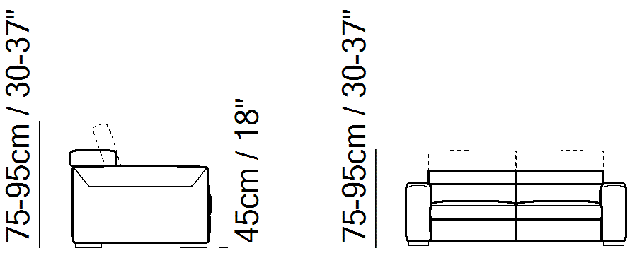 Balance Sectional by Natuzzi Italia, size drawing