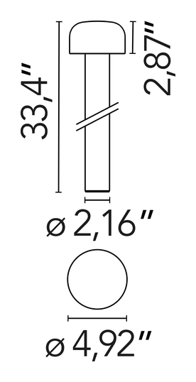 Bellhop Bollard Light by Flos, size drawing 3