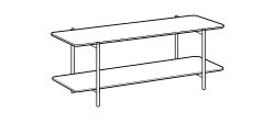 Erys Coffee Table by Ditre Italia, size drawing: Side table 135