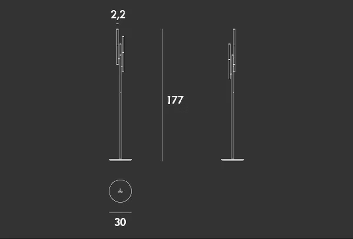 Willow Floor Lamp by Sovet, size drawing