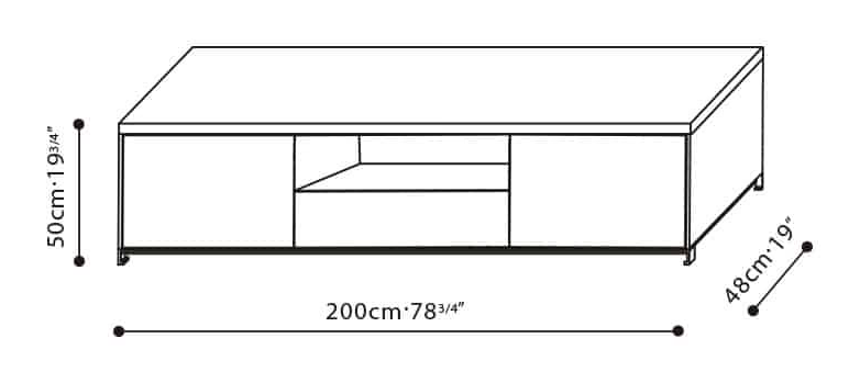 Max Media Cabinet by Camerich, size drawing: C0416006