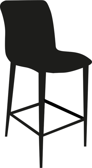 Kuga Bar Stool by Bontempi, size drawing: 40.41