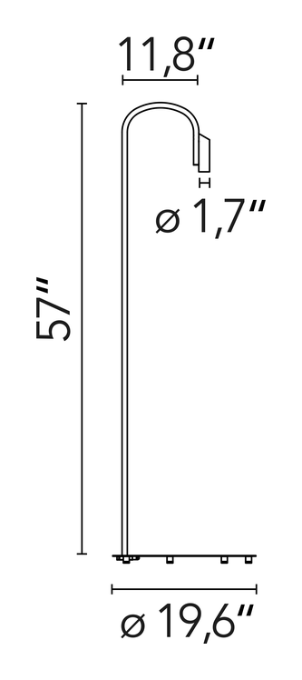 Caule Floor Lamp by Flos, size drawing: Caule Floor 3