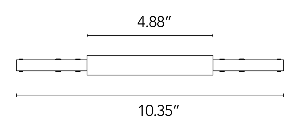 Zero Track Pro Surface System by Flos, size drawing: Linear Connector Feed
