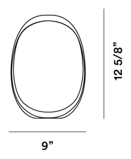 Anisha Table Lamp by Foscarini, size drawing: Anisha Piccola